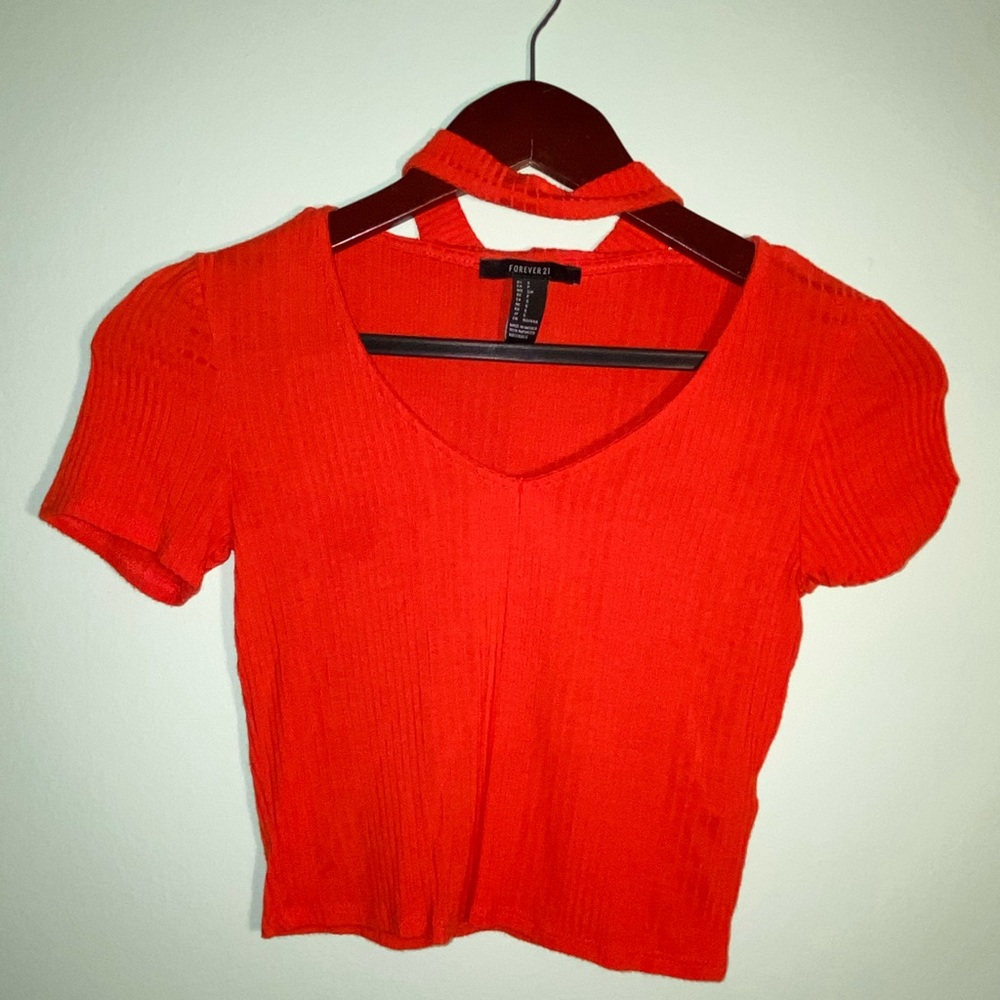 ORANGE SMALL CROPPED SHIRT